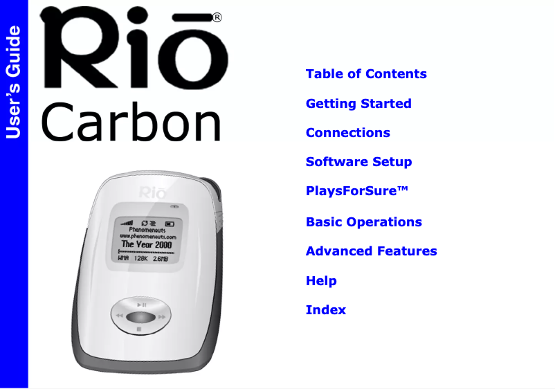 Página 1 del manual Manual de usuario Rio Carbon