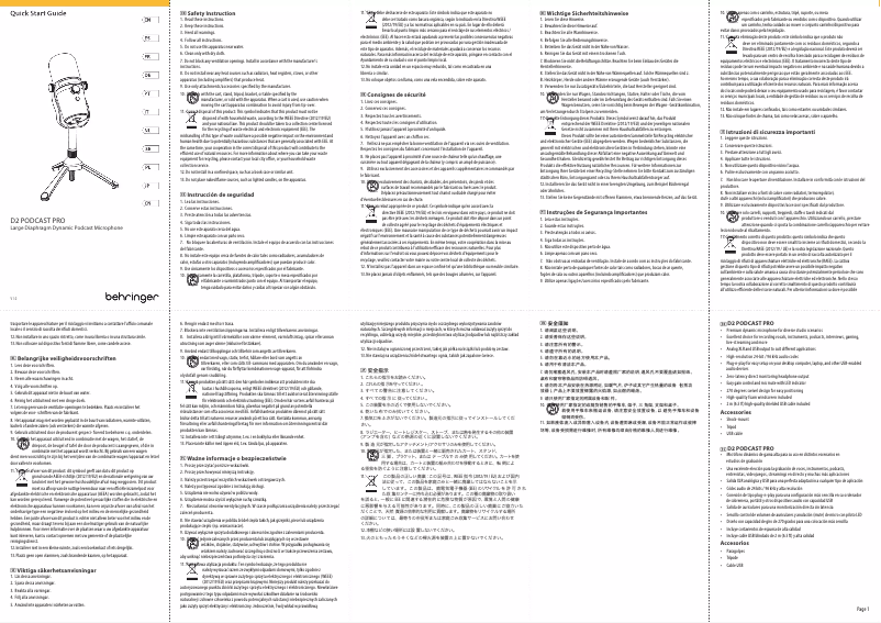 Image de la première page du manuel de l'appareil D2 Podcast Pro