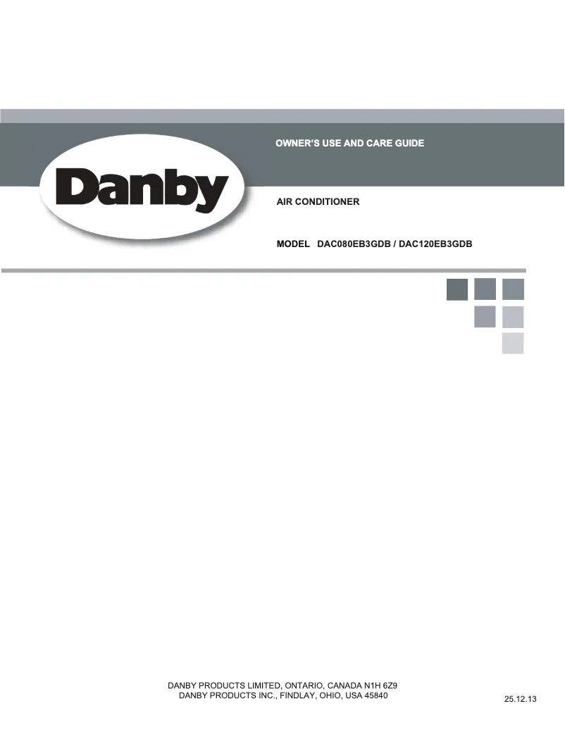 Page 1 de la notice Manuel utilisateur Danby DAC120EB3GDB