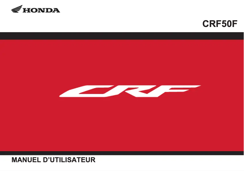 Page 1 de la notice Manuel utilisateur Honda CRF50F (2023)