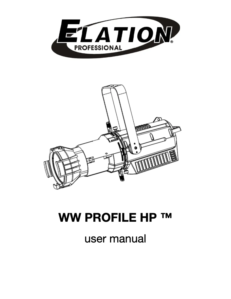 Image de la première page du manuel de l'appareil WW Profile HP