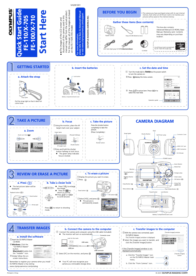 Image de la première page du manuel de l'appareil FE-100