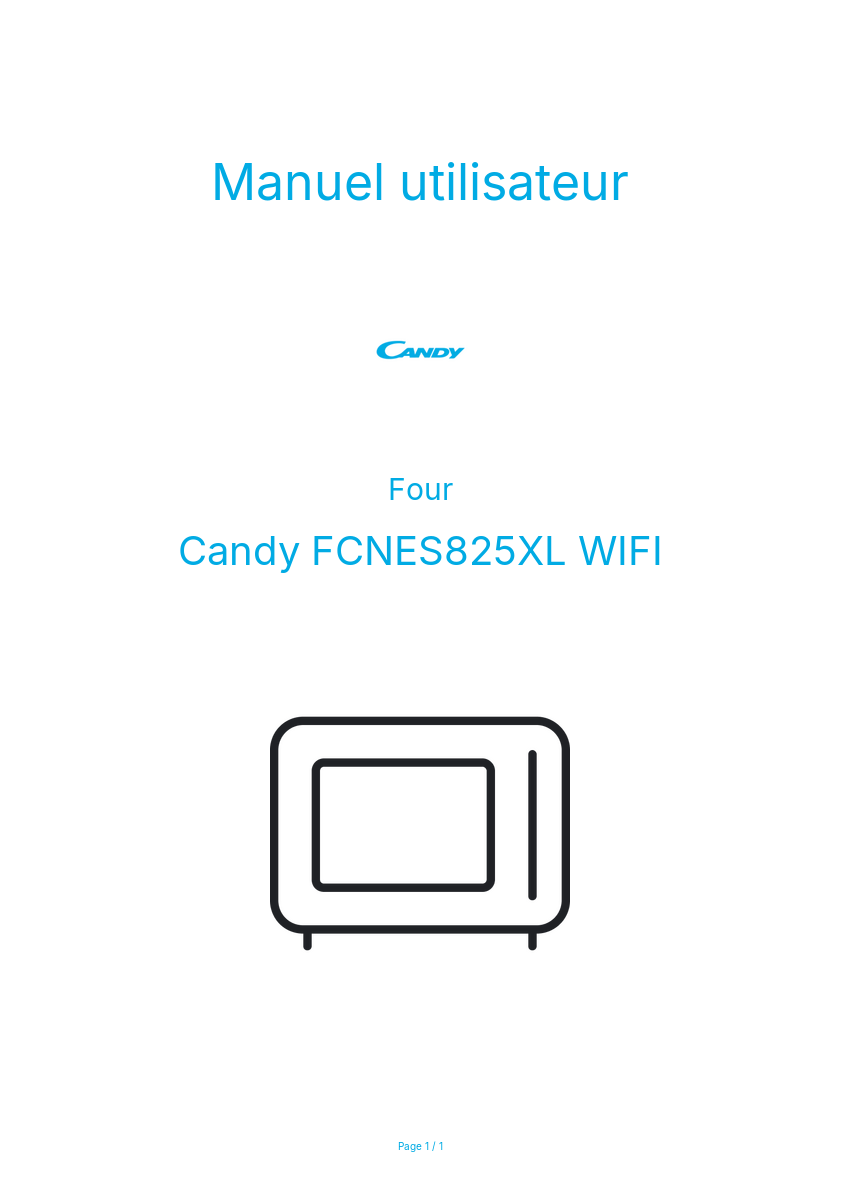 Page n°1 - Manuel utilisateur Candy FCNES825XL WIFI