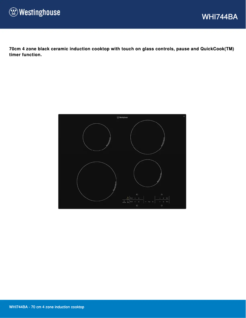 Image de la première page du manuel de l'appareil WHI744BA