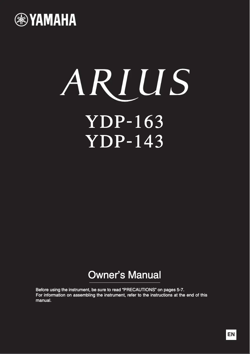 Image de la première page du manuel de l'appareil Arius YDP-163