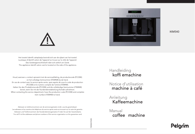 Image de la première page du manuel de l'appareil IKM540RVS