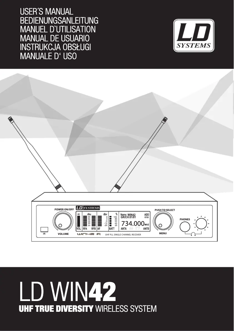 Page n°1 - Manuel utilisateur LD Systems WIN 42 MD B 5