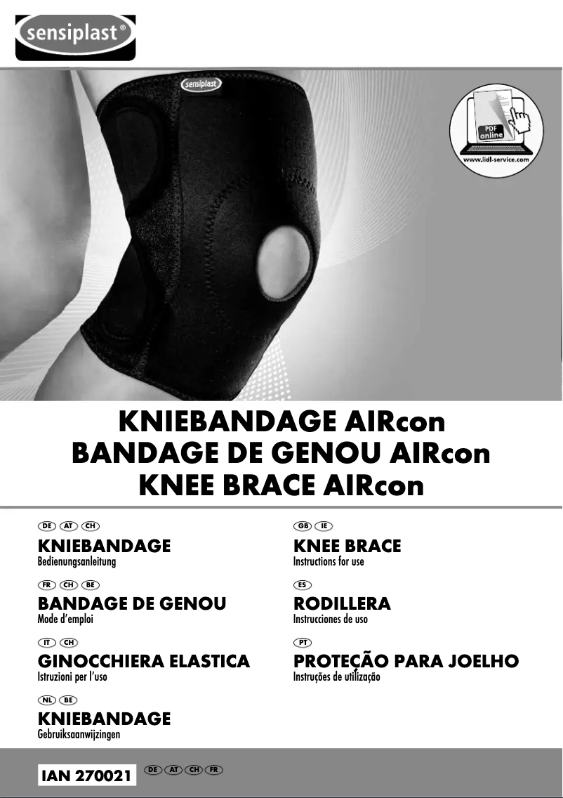 Page 1 de la notice Manuel utilisateur Sensiplast IAN 270021