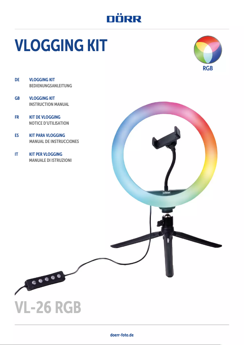 Page 1 de la notice Manuel utilisateur Dörr VL-26 RGB