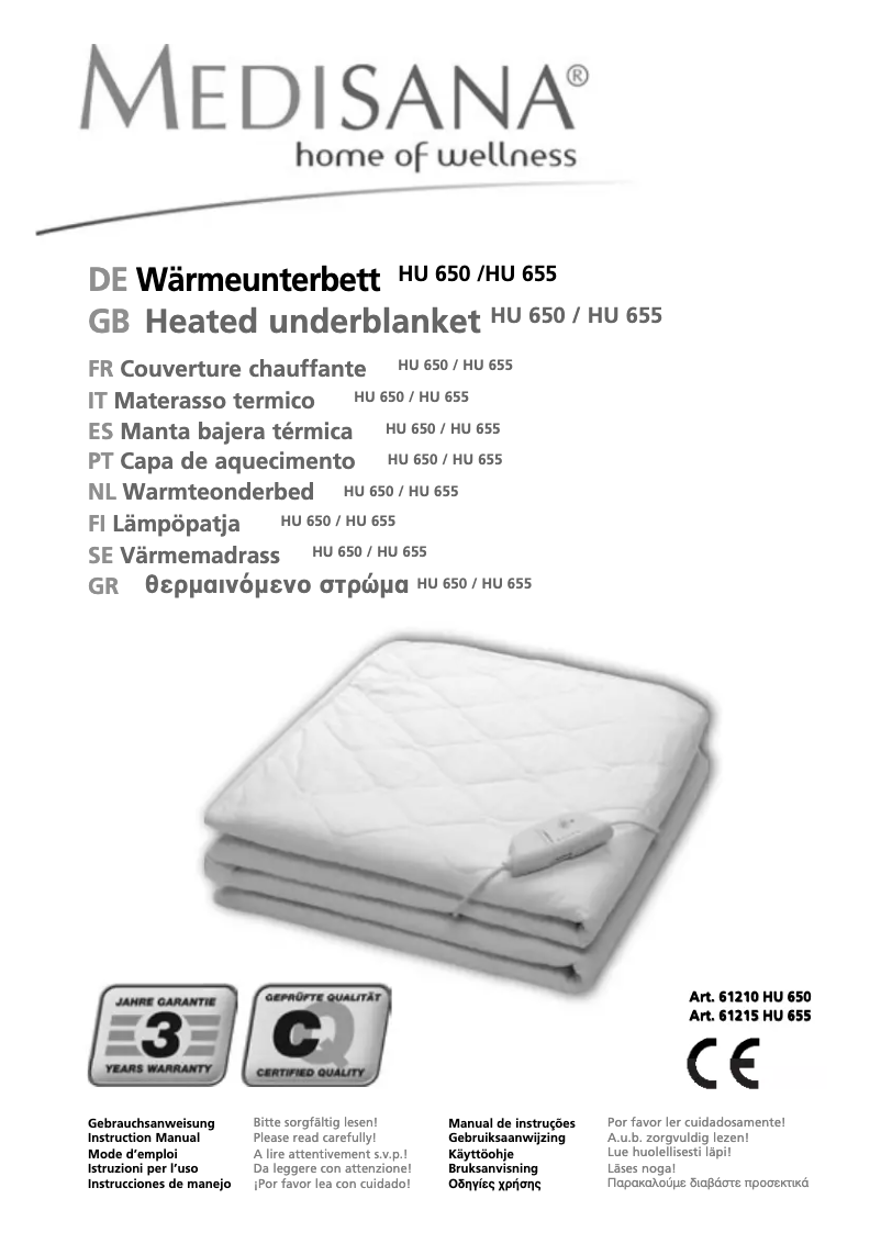 Page n°1 - Manuel utilisateur Medisana HU 650