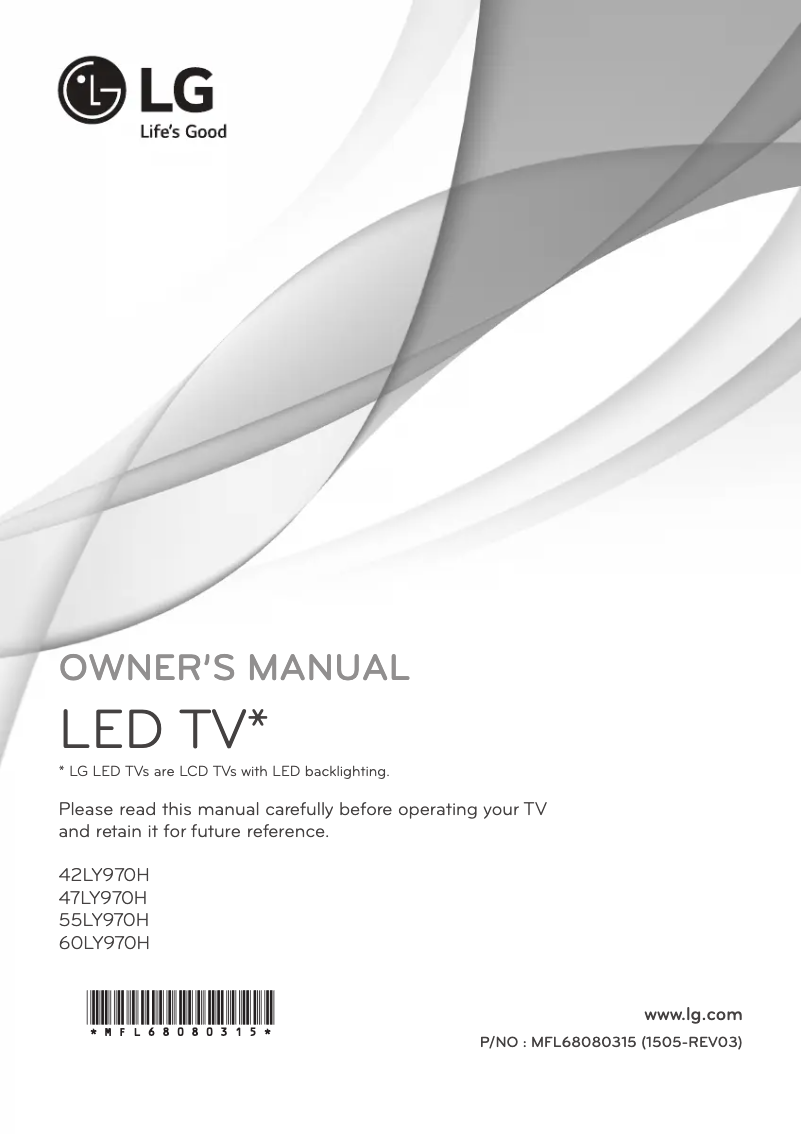 Page 1 de la notice Manuel utilisateur LG 60LY970H