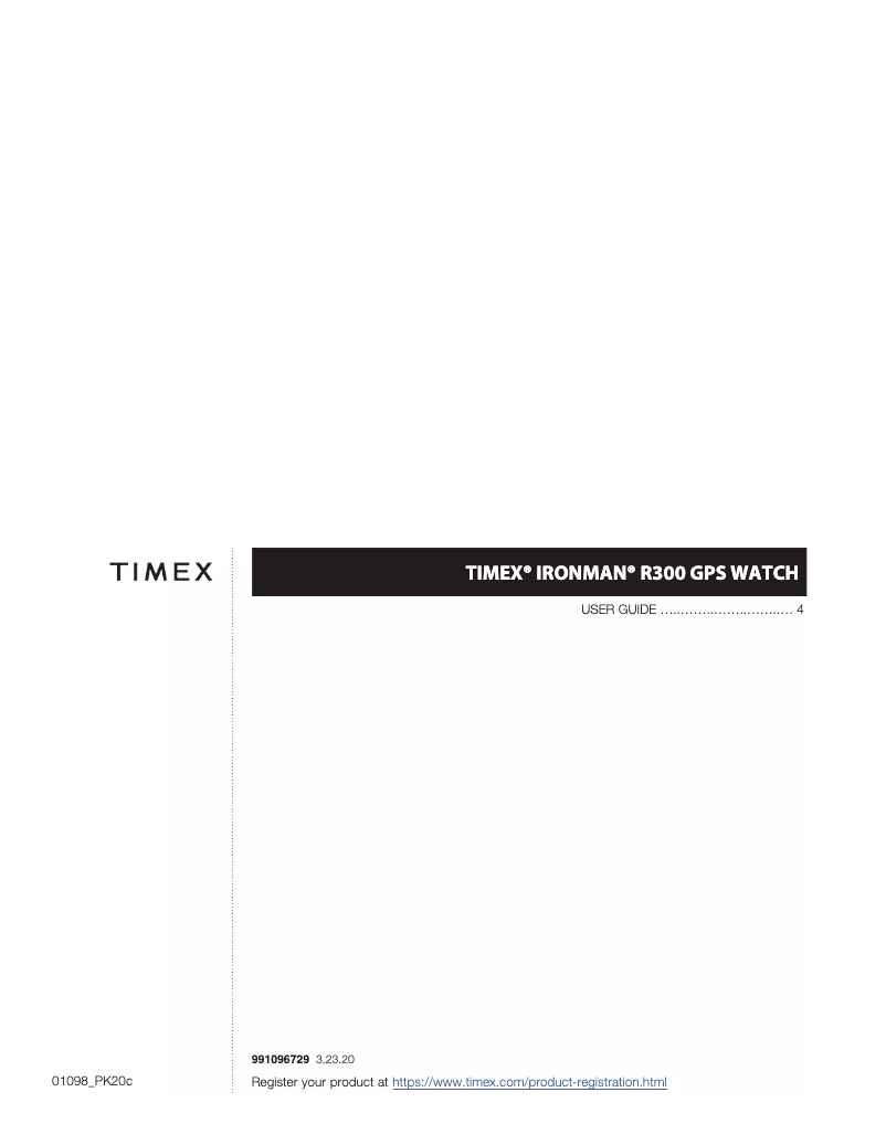 Page 1 de la notice Manuel utilisateur Timex Ironman TW5M40300IQ