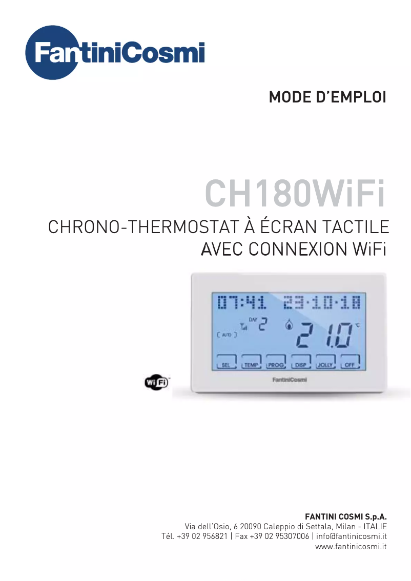 Page 1 de la notice Manuel utilisateur Fantini Cosmi Intellicomfort CH180WIFI