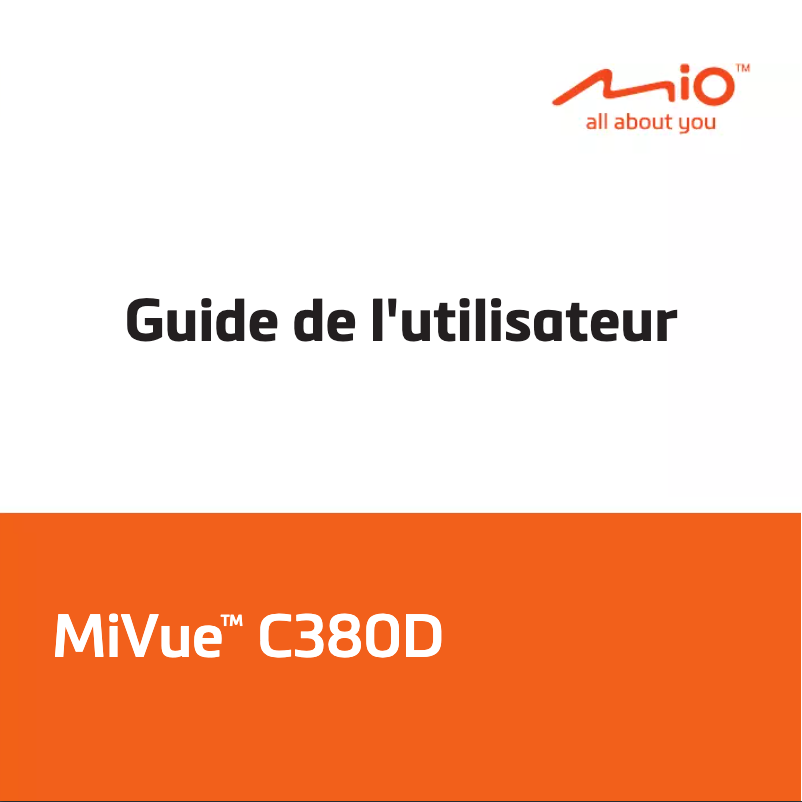 Image de la première page du manuel de l'appareil MiVue C380D