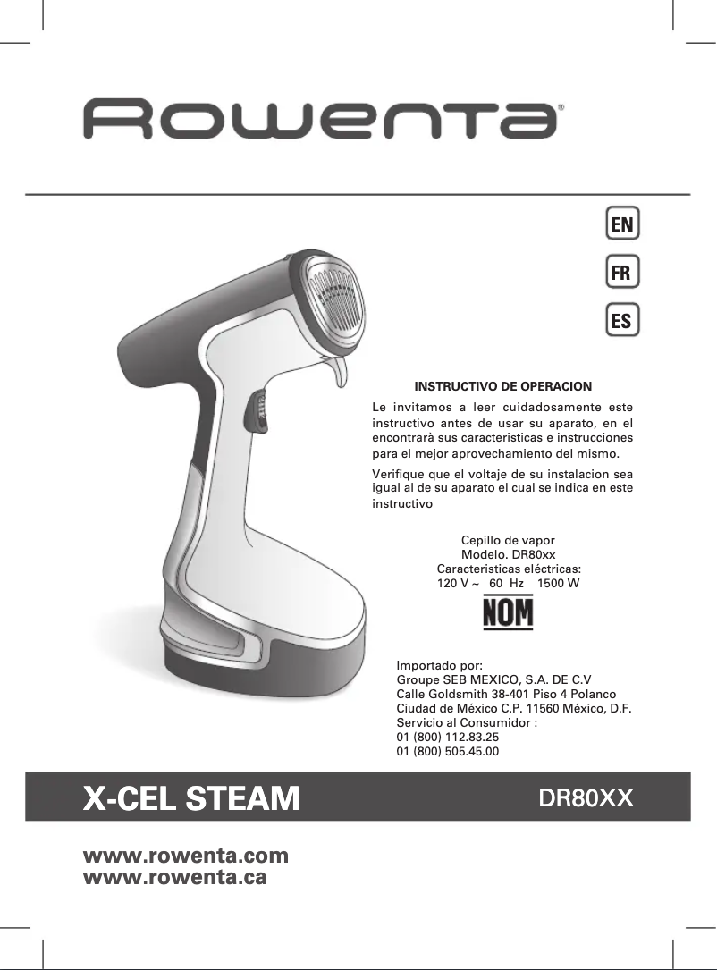 Page 1 de la notice Manuel utilisateur Tefal X'Cel Steam DR8080