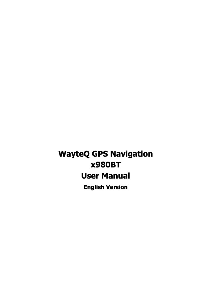 Page n°1 - Manuel utilisateur WayteQ X980BT