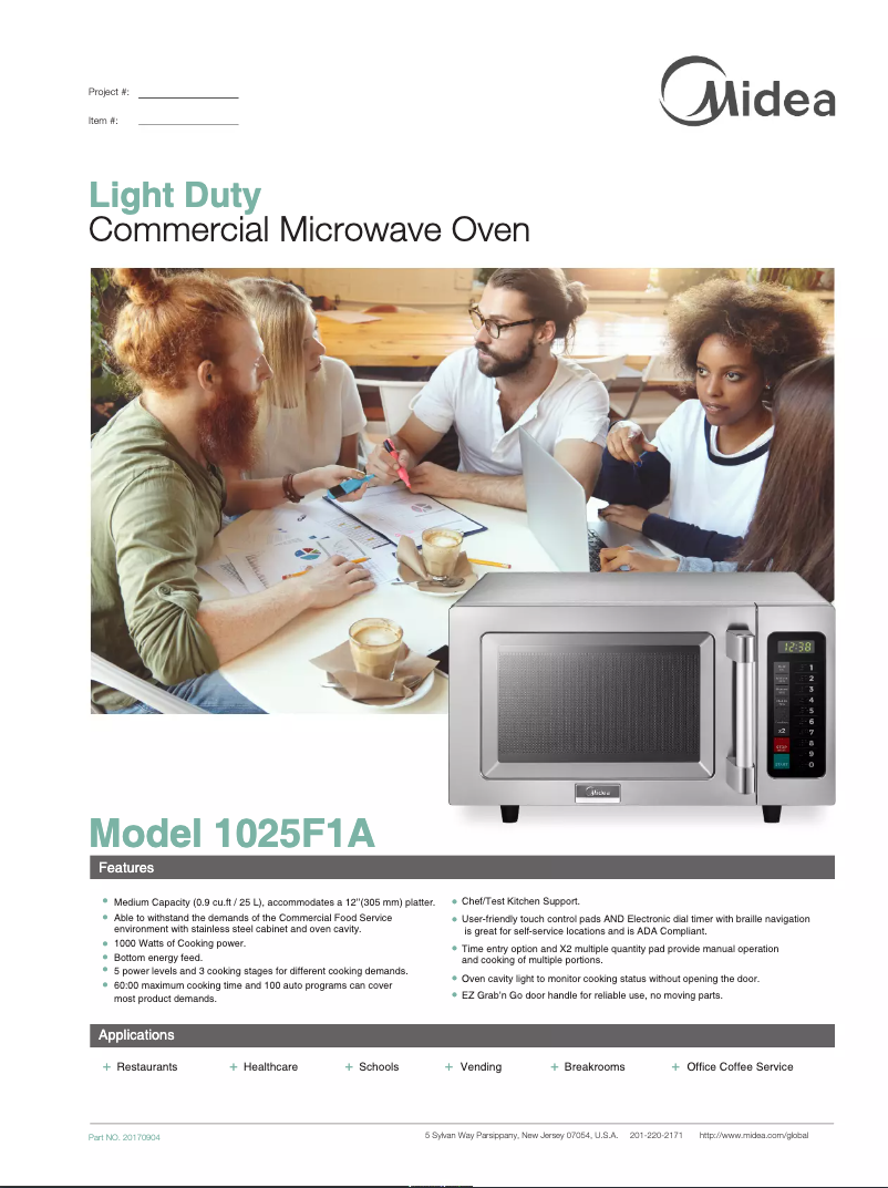 Página 1 del manual Manual de usuario Midea 1025F1A