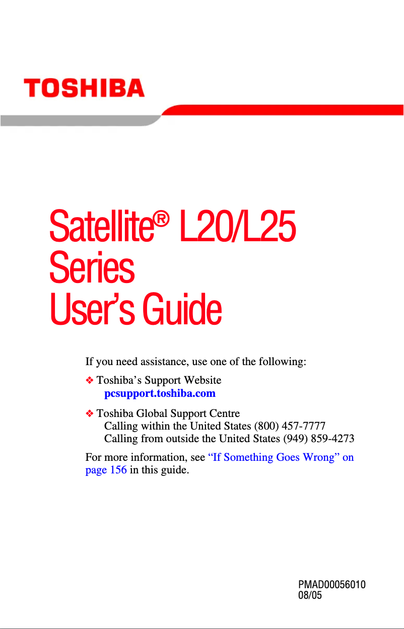 Image de la première page du manuel de l'appareil Satellite L25