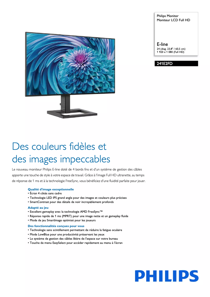 Imagen de la primera página del manual del dispositivo E Line 241E2FD