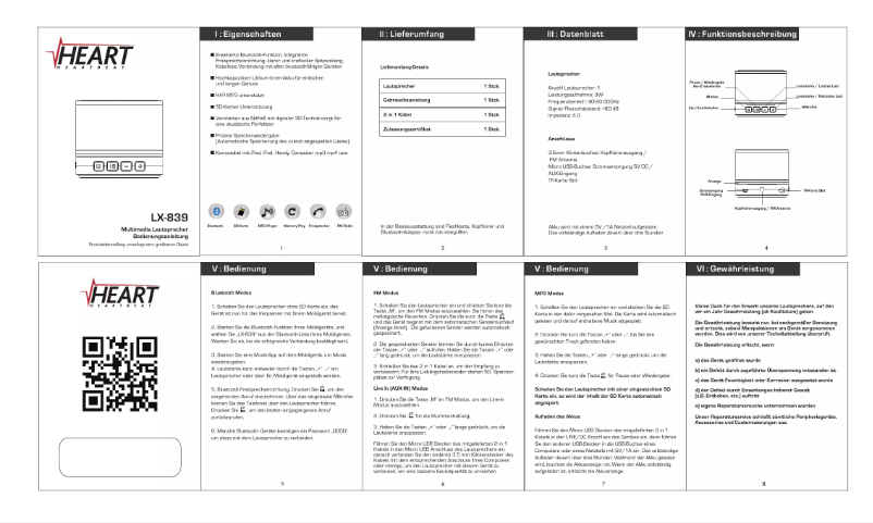 Página 1 del manual Manual de usuario Heartbeat LX-839