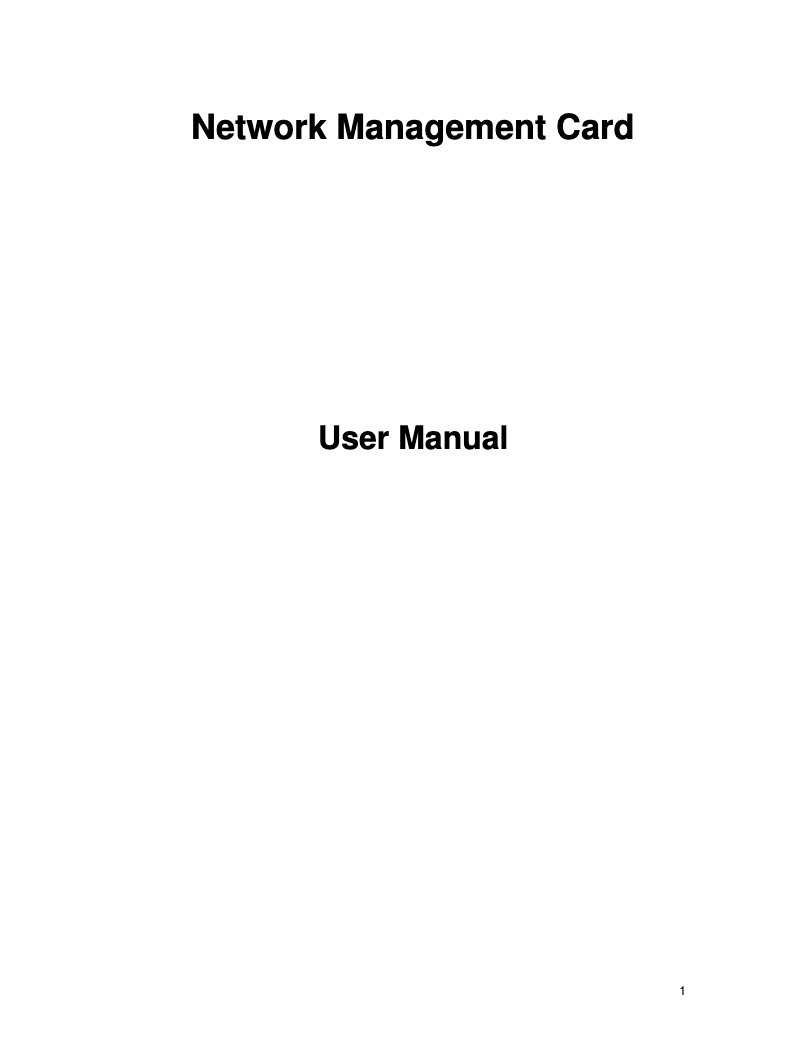 Page 1 de la notice Manuel utilisateur BlueWalker SNMP NMC Card