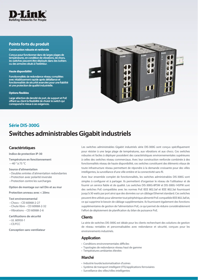 Page n°1 - Fiche technique D-Link DIS-300G-14PSW