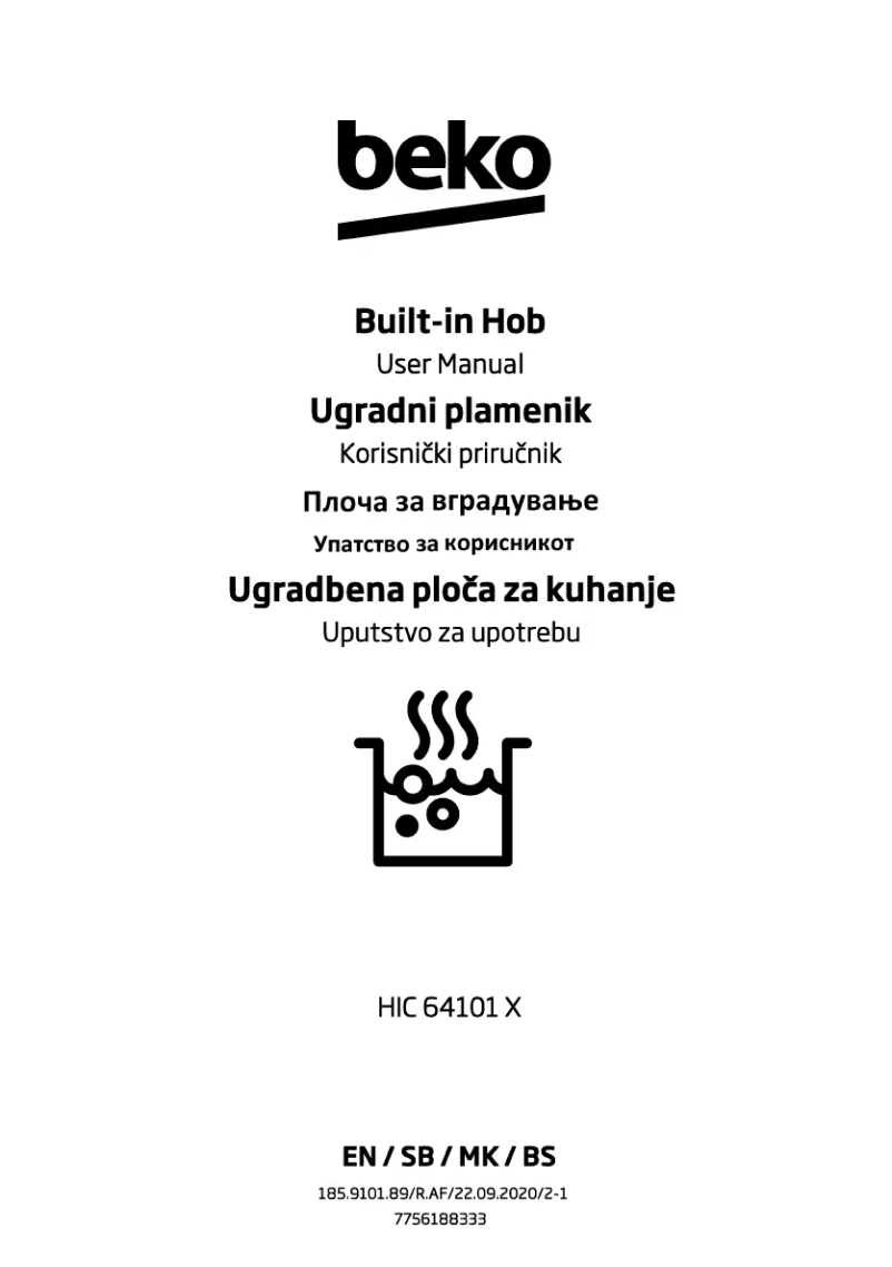 Page 1 de la notice Manuel utilisateur Beko HIC 64101 X