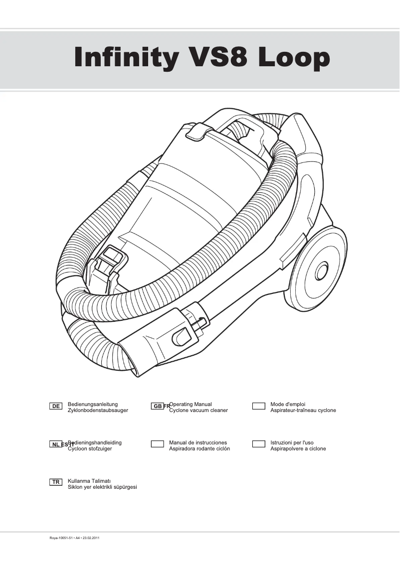 Page n°1 - Manuel utilisateur Dirt Devil M5038-1 Infinity VS8 Loop
