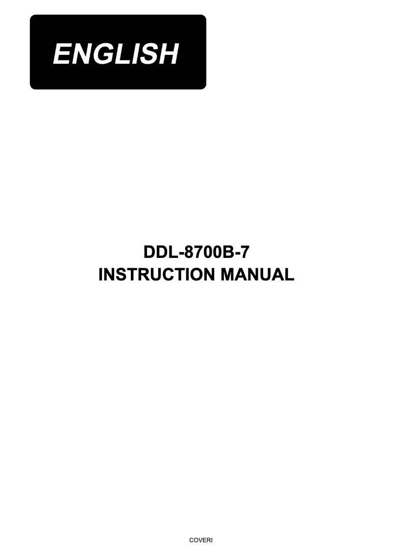 Page 1 de la notice Manuel utilisateur Juki DDL8700B-7