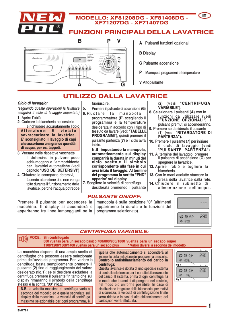 Image de la première page du manuel de l'appareil XF71207DG
