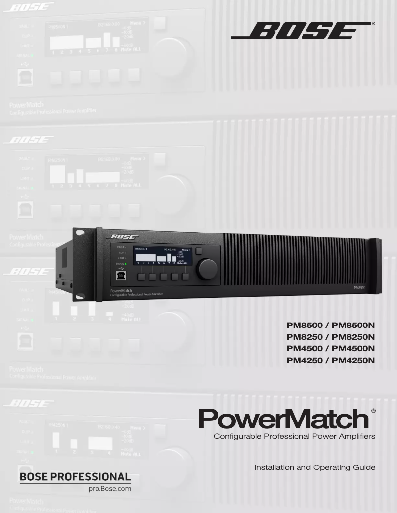 Image de la première page du manuel de l'appareil PowerMatch PM8500