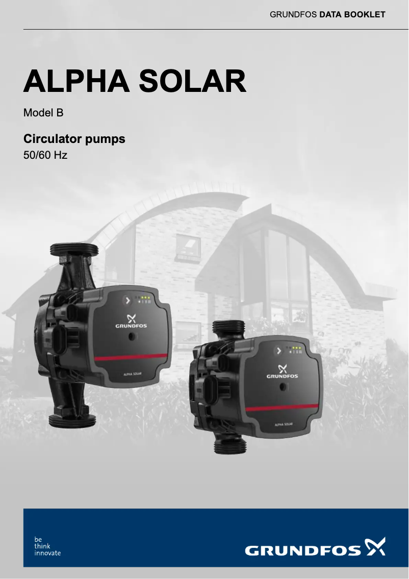 Página 1 del manual Ficha técnica Grundfos ALPHA SOLAR