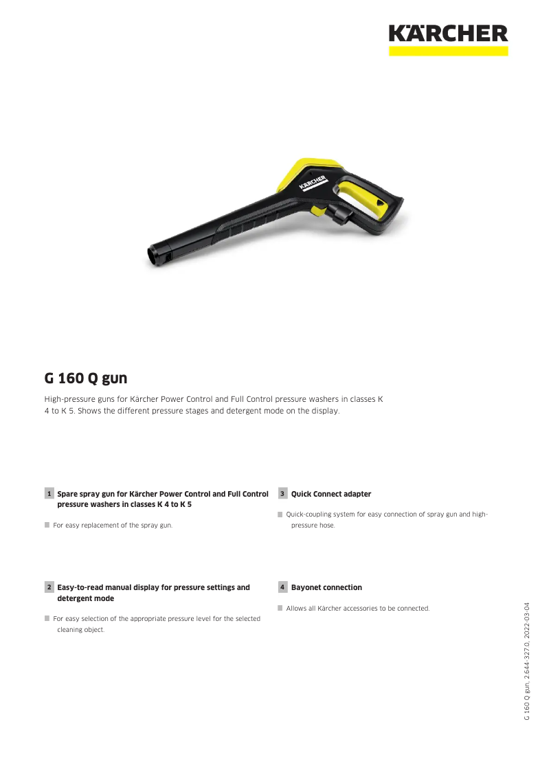 Page n°1 - Manuel utilisateur Kärcher G 160 Q