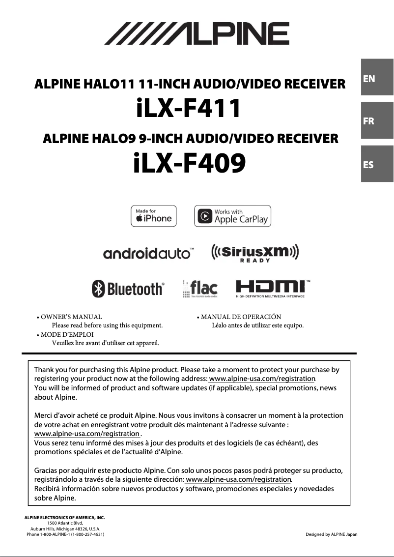 First page image of the manual for Halo11 iLX-F411