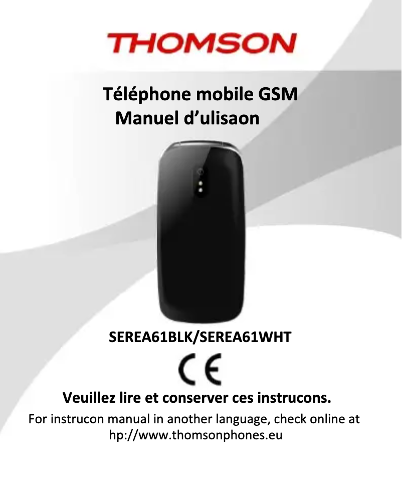 Page 1 de la notice Manuel utilisateur Thomson Serea 61