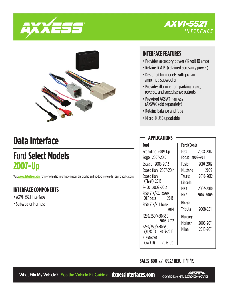 Página 1 del manual Ficha técnica AXESS AXVI-5521