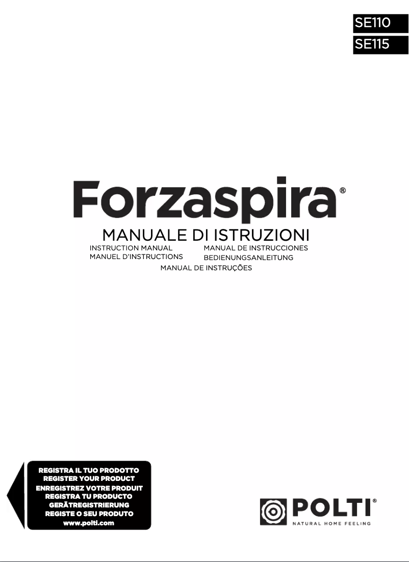 Página 1 del manual Manual de usuario Polti Forzaspira SE115