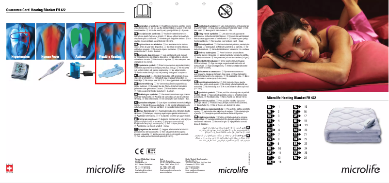 Page 1 de la notice Manuel utilisateur Microlife FH 422