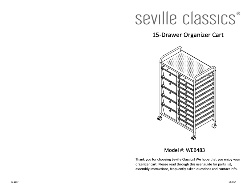 Page n°1 - Manuel utilisateur Seville Classics WEB483