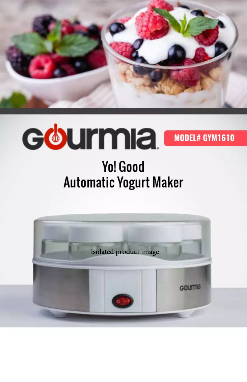 Page 1 de la notice Manuel utilisateur Gourmia GYM1610