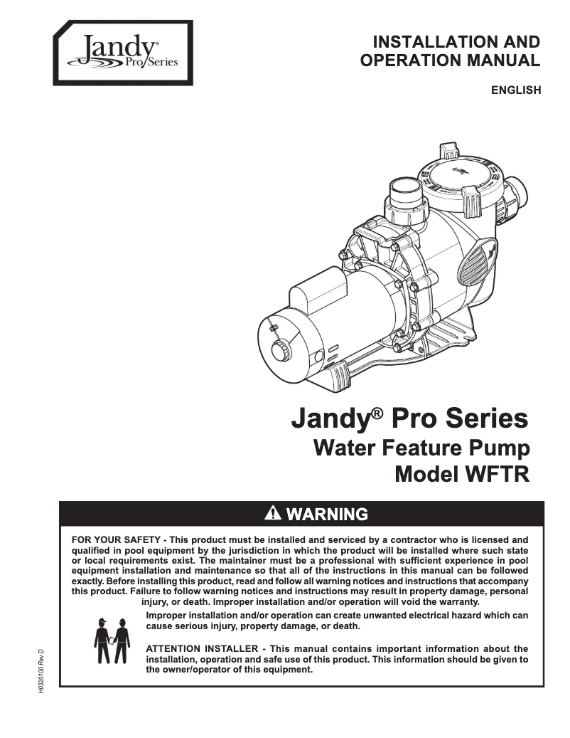 Image de la première page du manuel de l'appareil WaterFeature