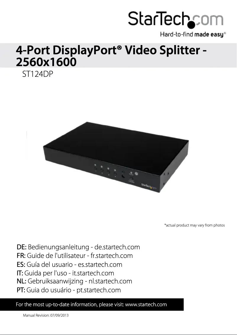 Page 1 de la notice Manuel utilisateur StarTech.com ST124DP