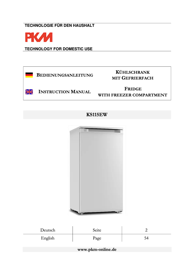 Image de la première page du manuel de l'appareil KS115EW