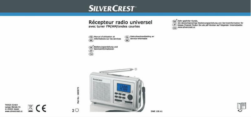 Page n°1 - Manuel utilisateur SilverCrest SWE 100 A1