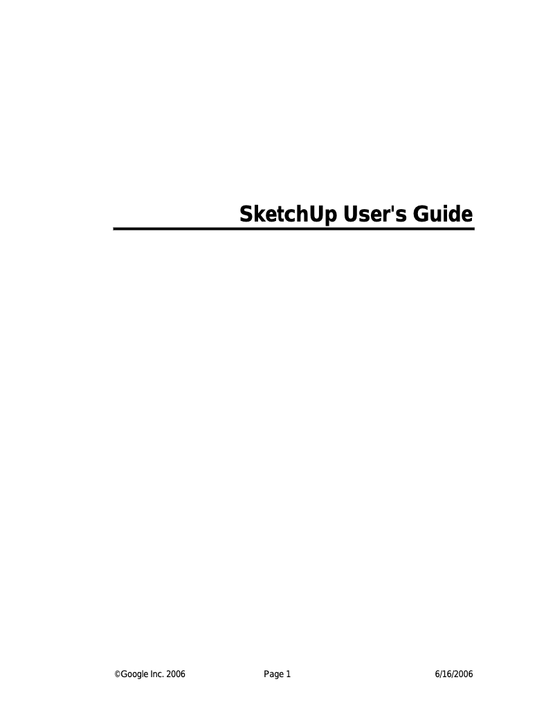 Page n°1 - Manuel utilisateur Google SkethUp for Windows 2006