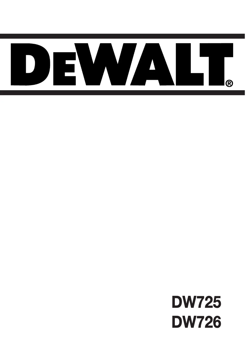 Page 1 de la notice Manuel utilisateur DeWalt DW726