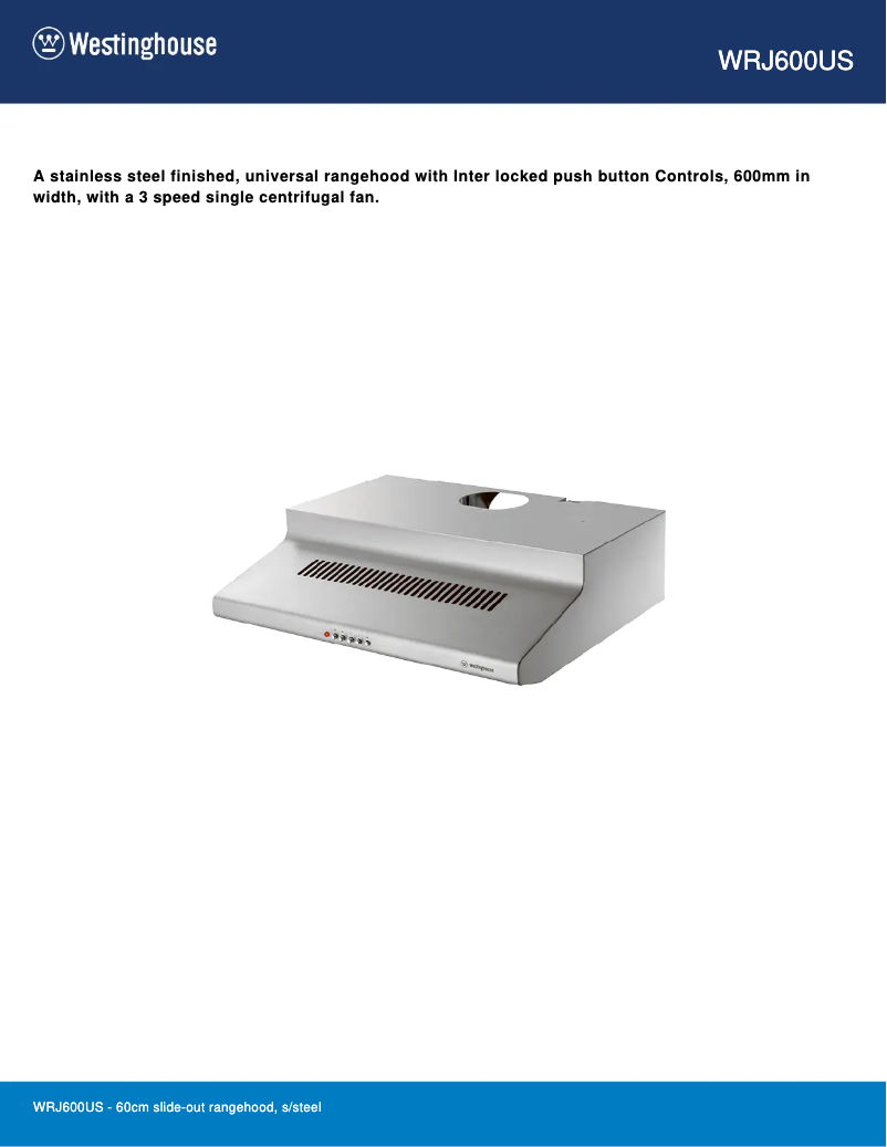 Image de la première page du manuel de l'appareil WRJ600US