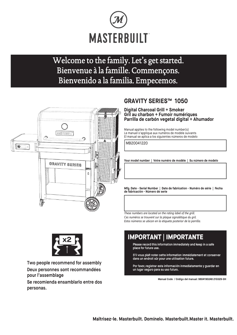 Image de la première page du manuel de l'appareil MB20041220