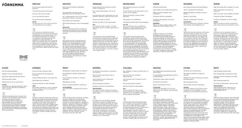 Image de la première page du manuel de l'appareil FÖRNIMMA 105.247.67