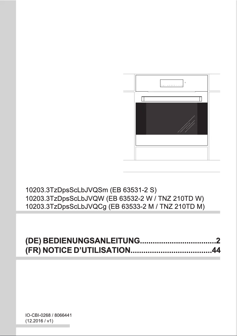 Página 1 del manual Manual de usuario Amica EB 63533-2 M